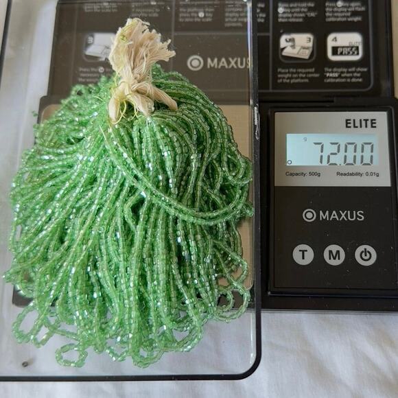 11/0 Master Hank 72 grams Shimmering Sea Green Murano Glass Beads Antique